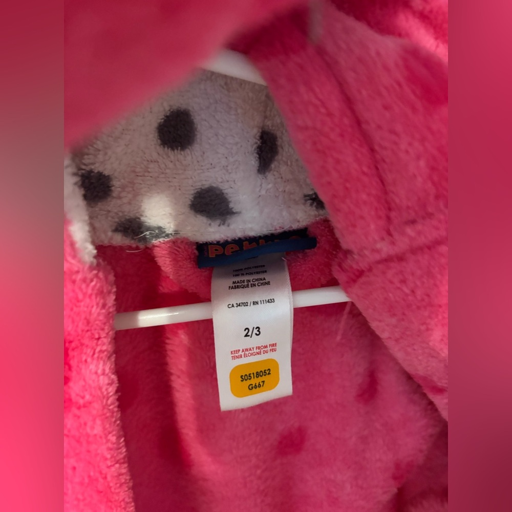 Pink cat Hooded Robe 2-3 T - Picture 2 of 2